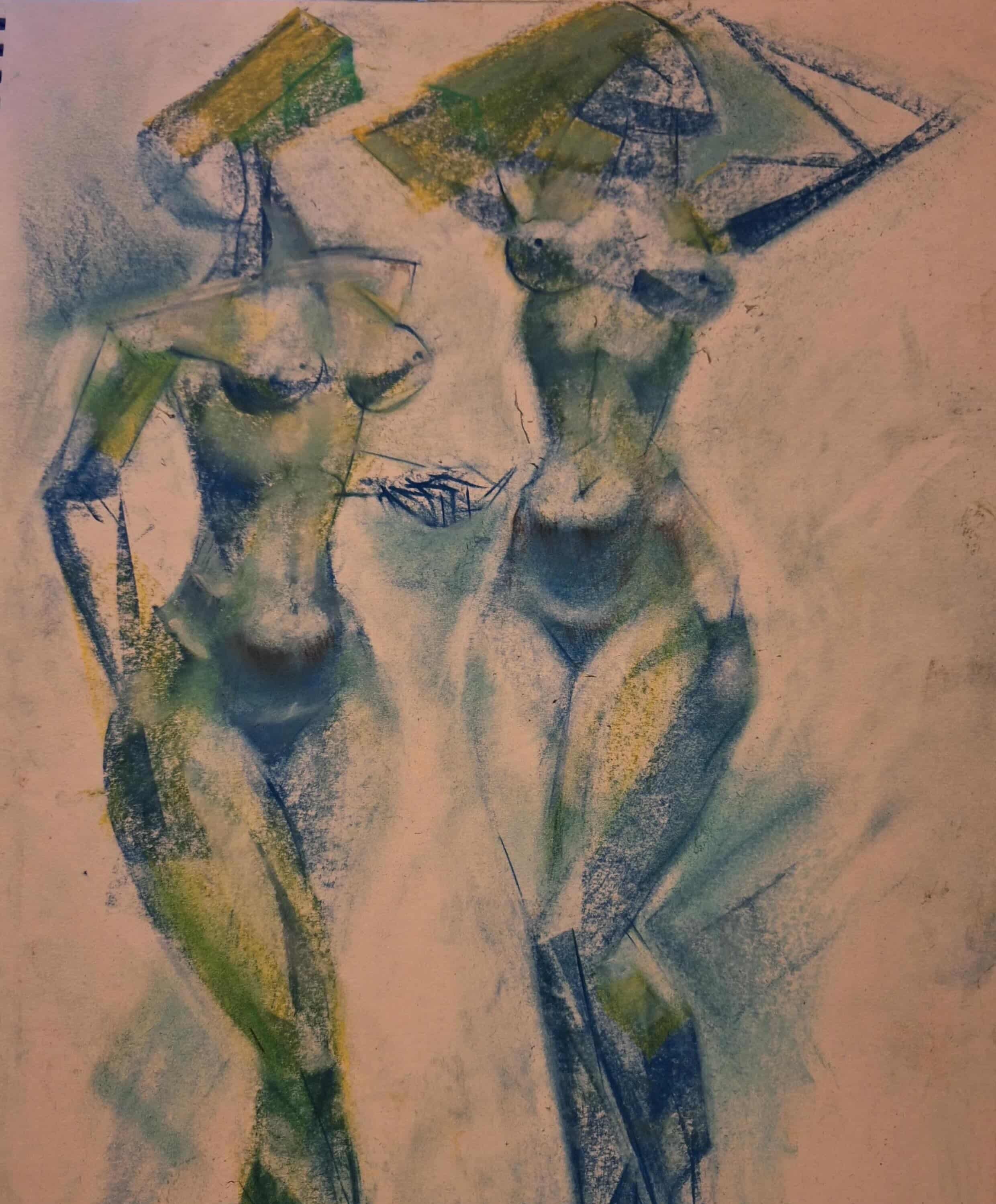 Podium — pastel drawing, Greece 2025